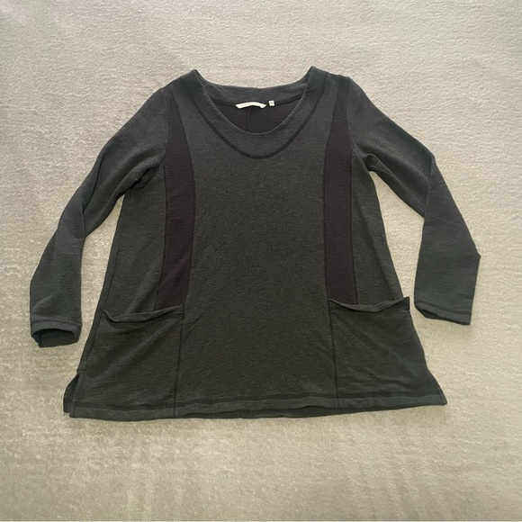 SOFT surroundings grey pocket tunic size medium VGUC - Picture 1 of 6